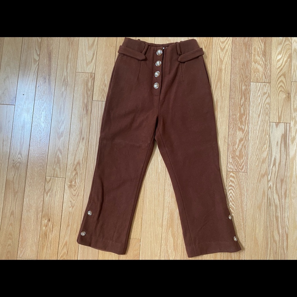 Petite Studio brown thick wool pants